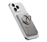KU XIU per Magsafe Power Bank 5000mAh Ultra Slim, Caricatore Portatile Doppio-Magnetico con Supporto Anello Magnetico, Batteria da Viaggio con Ricarica Rapida PD 20W per iPhone 16 Pro Max/15/14/13/12