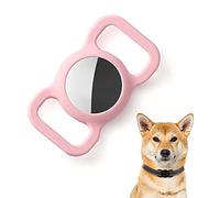 Kuaguozhe Airtag Collare Protector, GPS Tracking Finder Case Cover Protettiva in Silicone Compatibile con Apple Air Tag Anti-Perso Collare Cane Cat Loop Holder Dog Cat Accessori, Rosa