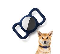 Kuaguozhe Airtag Collare Protector, GPS Tracking Finder Case Cover Protettiva in Silicone Compatibile con Apple Air Tag Anti-Perso Collare Cane Cat Loop Holder Dog Cat Accessori, Blu
