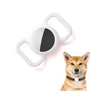 Kuaguozhe Airtag Collare Protector, GPS Tracking Finder Case Cover Protettiva in Silicone Compatibile con Apple Air Tag Anti-Perso Collare Cane Cat Loop Holder Dog Cat Accessori, Bianco