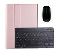 kuaijiexiaopu Custodia con tastiera staccabile retroilluminata, custodia in pelle for tablet compatibile con Xiaomi Mi Pad 5 Pro da 11 pollici(Rose B Mouse)