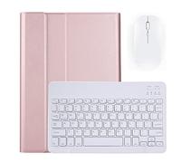 kuaijiexiaopu Custodia con tastiera staccabile retroilluminata, custodia in pelle for tablet compatibile con Xiaomi Mi Pad 5 Pro da 11 pollici(Rose W Mouse)