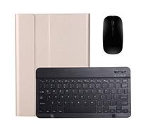 kuaijiexiaopu Custodia con tastiera staccabile retroilluminata, custodia in pelle for tablet compatibile con Xiaomi Mi Pad 5 Pro da 11 pollici(Gold B Mouse)