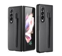 kuaijiexiaopu Custodie, Litchi Leather Case with Pencil Bag, Business Foldable Flip Shockproof Protective Cover Suitable for Samsung Galaxy Z Fold 6/5(Gris,Z Fold5)