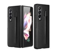 kuaijiexiaopu Custodie, Litchi Leather Case with Pencil Bag, Business Foldable Flip Shockproof Protective Cover Suitable for Samsung Galaxy Z Fold 6/5(Nero,Z Fold6)