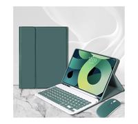 kuaijiexiaopu Detachable Keyboard Leather Protective Case with Pen Slot, Soft Shell Suitable for Samsung Galaxy Tab S6 Lite-10.4 inch 2019-2024 universal(Dark green+keyboard+mouse)