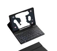 kuaijiexiaopu Detachable Keyboard Leather Tablet Protective Case Suitable for Samsung Galaxy Tab A9 8.7 inch 2023(Black+rainbow backlit keyboard)