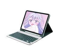 kuaijiexiaopu Detachable Regular/Tri Color Backlit Touch Keyboard Protective Case Suitable for Samsung Galaxy Tab A8 10.5 inch-X200(Keyboard+Dark Green)