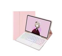 kuaijiexiaopu Detachable Regular/Tri Color Backlit Touch Keyboard Protective Case Suitable for Samsung Galaxy Tab A8 10.5 inch-X200(Backlit Touch Keyboard+Pink)