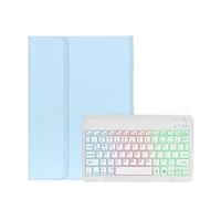 kuaijiexiaopu Detachable Regular/Tri Color Backlit Touch Keyboard Protective Case Suitable for Samsung Galaxy A11+(2025)/A9+/A9plus -11 inches(Backlit Keyboard+Sky Blue)