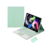 kuaijiexiaopu Round Keycap Keyboard Pen Slot TPU Leather Case Suitable for Samsung Galaxy Tab S10 plus/S9FEplus/S8plus 12.4 inch(Green+touch keyboard+mouse)