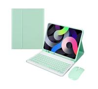 kuaijiexiaopu Round Keycap Keyboard Pen Slot TPU Leather Case Suitable for Samsung Galaxy Tab S10 plus/S9FEplus/S8plus 12.4 inch(Green+keyboard+mouse)
