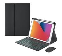 kuaijiexiaopu Silicone+Leather Protective Case with Pen Slot, Detachable Keyboard Suitable for Honor v7 pro 11 inch(Black+backlit KB+mouse)