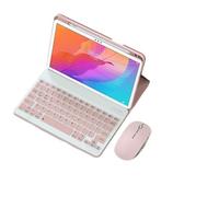 kuaijiexiaopu Silicone+Leather Protective Case with Pen Slot, Detachable Keyboard Suitable for Huawei matePad SE 10.4 inch(Pink+keyboard+mouse)