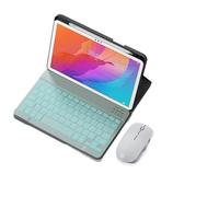 kuaijiexiaopu Silicone+Leather Protective Case with Pen Slot, Detachable Keyboard Suitable for Huawei matePad pro11-2022 11 inch(Black+White backlit KB+mouse)