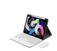 kuaijiexiaopu Silicone+Leather Protective Case with Pen Slot, Detachable Keyboard Suitable for Huawei matePad SE 10.4 inch(Black+white touch KB+mouse)