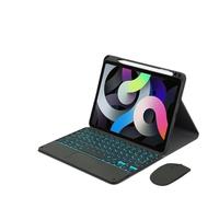 kuaijiexiaopu Silicone+Leather Protective Case with Pen Slot, Detachable Keyboard Suitable for Huawei matePad SE 10.4 inch(Black+touch backlit KB+mouse)
