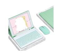 kuaijiexiaopu Tablet Protective Case with Keyboard and Mouse Set Suitable for iPad 11th Gen/10th Generation 10.9-inch Universal(Square keyboard+mouse+Green)