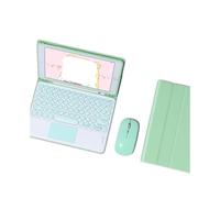 kuaijiexiaopu Tablet Protective Case with Keyboard and Mouse Set Suitable for iPad 11th Gen/10th Generation 10.9-inch Universal(Round keyboard+mouse+Green)