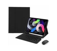 kuaijiexiaopu Tablet Protective Case with Keyboard and Mouse Set Suitable for iPad Air 13 inches/PRO 12.9 inch(2018-22) Universal(Round touch keyboard+mouse+Black)