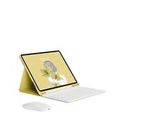 kuaijiexiaopu Tablet Protective Cover Keyboard Set with Pen Slot Suitable for iPad Pro 13 inch 2024/2025(Yellow+White Keyboard+Mouse)