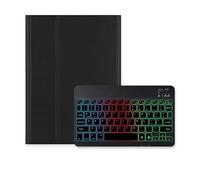 kuaijiexiaopu Tastiera retroilluminata staccabile, custodia protettiva in similpelle con flip compatibile con iPad 10a generazione da 10,9 pollici(Black+keyboard)