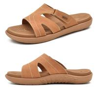 KuaiLu Ciabatte Donna Ortopediche Moda Leggere Comode Supporto Arco Plantare Doccia Sandali Estive Spiaggia Piscina Aperte Mare Pantofole Antiscivolo Gomma Suole Scarpe Khaki 43
