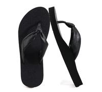KuaiLu Infradito Donna Comfort Yoga Mat Perizoma Leggero Confortevole Pantofole da Bagno in Pelle Spiaggia Estiva Sandali Ortopedici Antiscivolo Interno Esterno Nero 39