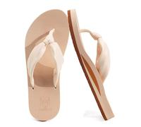 KuaiLu Infradito Donna Comfort Yoga Mat Perizoma Leggero Confortevole Pantofole da Bagno in Pelle Spiaggia Estiva Sandali Ortopedici Antiscivolo Interno Esterno Beige 36