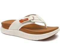 KuaiLu Infradito Donna Con Comodo Supporto Arco Sandali Da Camminare Cuoio Atletico Spessore Cuscino Recupero Flip Flops Slip On Interno All'aperto Estate Casual, Cachi Bianco EU 40