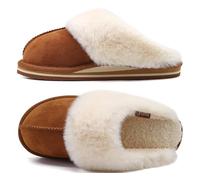 KuaiLu Pantofole Donna Invernali Pelose Chiuse Ciabatte Casa Calde Peluche Pelo Foderata Babbucce Comode Memory Foam Slippers Antiscivolo Suola Scarpe Niente tacchi Khaki 36