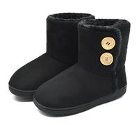 KuaiLu Pantofole Stivaletto Donna Invernali Chiuse Babbucce Memory Foam Alte Pantofole Stivali Inter Casa Comode Calde Pelose Ciabatte Stivaletti Peluche Pelo Slippers Antiscivolo nero 42-43 EU