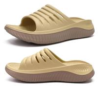 KuaiLu Sandali di Recupero Donna con Comode Ortopediche Fascite Plantare Supporto Arco Ciabatte Aperte Leggero Sportivi Ciabatta Estive Mare Spiaggia Piscina Doccia Antiscivolo Sandalo Kaki Marrone 41