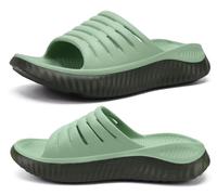 KuaiLu Sandali di Recupero Donna con Comode Ortopediche Fascite Plantare Supporto Arco Ciabatte Aperte Leggero Sportivi Ciabatta Estive Mare Spiaggia Piscina Doccia Antiscivolo Sandalo Verde oliva 36