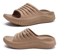 KuaiLu Sandali di Recupero Donna con Comode Ortopediche Fascite Plantare Supporto Arco Ciabatte Aperte Leggero Sportivi Ciabatta Estive Mare Spiaggia Piscina Doccia Antiscivolo Sandalo Beige puro 40
