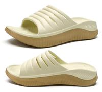 KuaiLu Sandali di Recupero Donna con Comode Ortopediche Fascite Plantare Supporto Arco Ciabatte Aperte Leggero Sportivi Ciabatta Estive Mare Spiaggia Piscina Doccia Antiscivolo Sandalo Beige Kaki 39