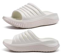 KuaiLu Sandali di Recupero Donna con Comode Ortopediche Fascite Plantare Supporto Arco Ciabatte Aperte Leggero Sportivi Ciabatta Estive Mare Spiaggia Doccia Antiscivolo Sandalo Bianco 38.5