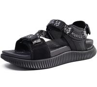 KuaiLu Sandali Trekking Donna Comode Camminata Ortopediche Fascite Plantare Estive Leggero Aperte Regolabile Arch Support Sportivi Sandalo Nero 36