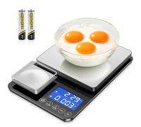 KUAIVO Bilancia da cucina a doppia piattaforma, bilancia digitale per alimenti con due superfici di precisione, display LCD, 7 unità, funzioni di tara e accumulo, perfetta per cuocere, lievito madre e