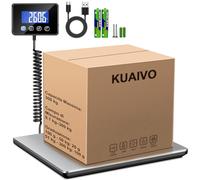 KUAIVO Bilancia Pesa Pacchi 300 kg / 20 g Alta Precisione, Bilancia Professionale con Funzione LCD/Hold/Tara, Bilancia Postale Piattaforma in Acciaio Inossidabile per Pacchi, Magazzino e valigia