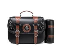 KUAIYIJU Borsa laterale per moto, in pelle PU, stile vintage, facile da installare, adatta per bici
