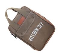 KUAIYIJU Borsa per utensili da cucina Borsa per posate da cucina Borsa per posate leggera Organizzatori Viaggi Campeggio Pentole Bacchette Borsa, cachi