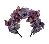 KUAIYIJU Cerchietto per cosplay con farfalla realistica, decorazione etnica, per sposa, fiore, per festa di nozze