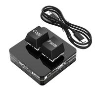 KUAIYIJU Portatile 2 Tasti Macro Tastiera Singola Mano Operare Tastiera Meccanica USB Colore Illuminazione Per Il Gioco E La Contabilità