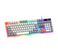 KUAIYIJU Tastiera da gioco a filo 104Key con effetti respiratori Tastiera ergonomica Tasti comodi per il gioco e l'uso in ufficio