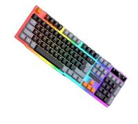KUAIYIJU Tastiera da gioco a filo 104Key con effetti respiratori Tastiera ergonomica Tasti comodi per il gioco e l'uso in ufficio