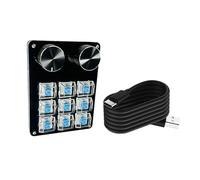 KUAIYIJU Tastiere macro programmabili con tastiera meccanica da gioco 2Knobs Interruttori sostituibili caldi pad di controllo personalizzabile filo