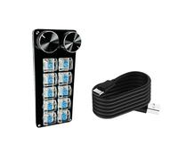 KUAIYIJU Tastiere macro programmabili con tastiera meccanica da gioco 2Knobs Interruttori sostituibili caldi pad di controllo personalizzabile filo