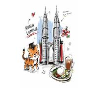 Kuala Lumpur Doodle Notebook: Malaysia-Inspired Lined Journal, 6 x 9 inches, 200 Pages