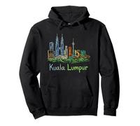 Kuala Lumpur KL Malaysia Souvenir da Viaggio Regalo Felpa con Cappuccio